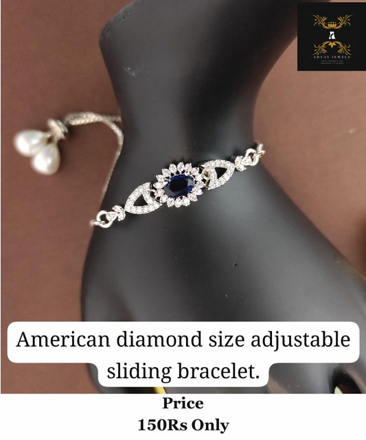 American Diamond Bracelet Size Adjustable - BR07