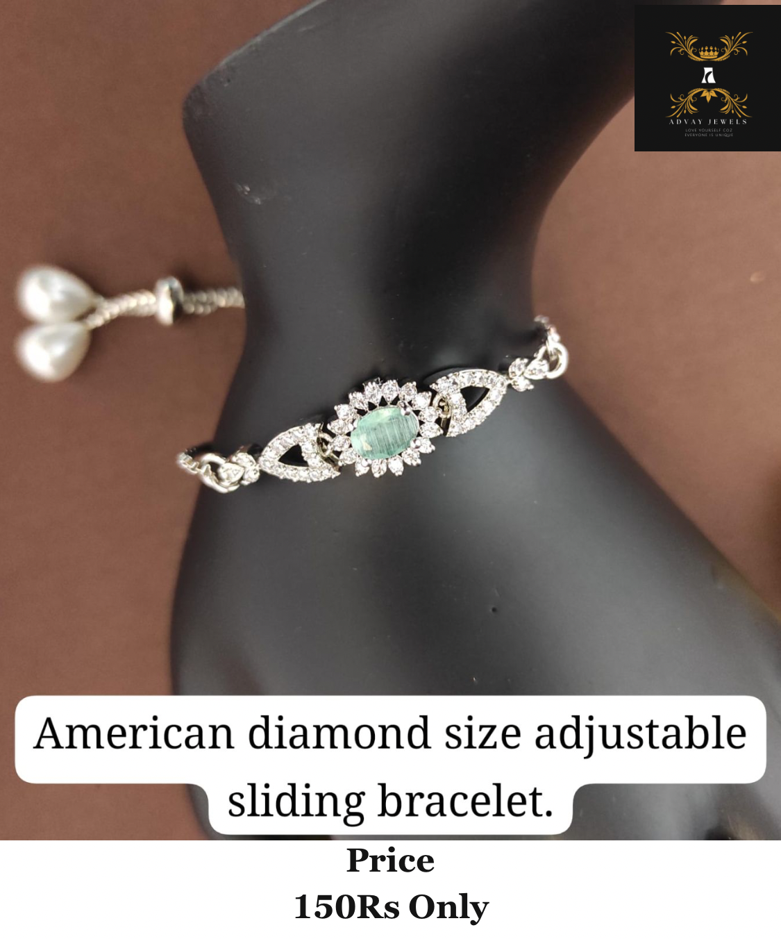 American Diamond Bracelet Size Adjustable - BR06