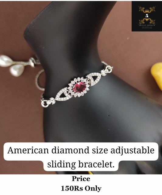 American Diamond Bracelet Size Adjustable - BR05