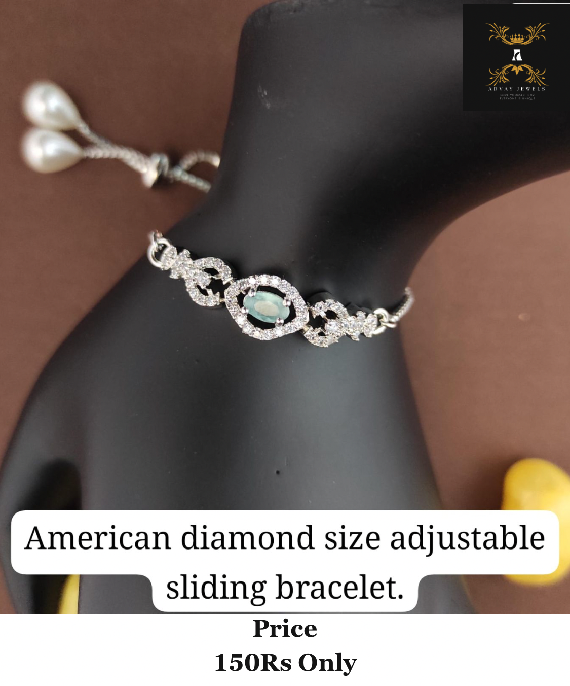 American Diamond Bracelet Size Adjustable - BR04