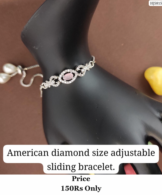 American Diamond Bracelet Size Adjustable - BR03