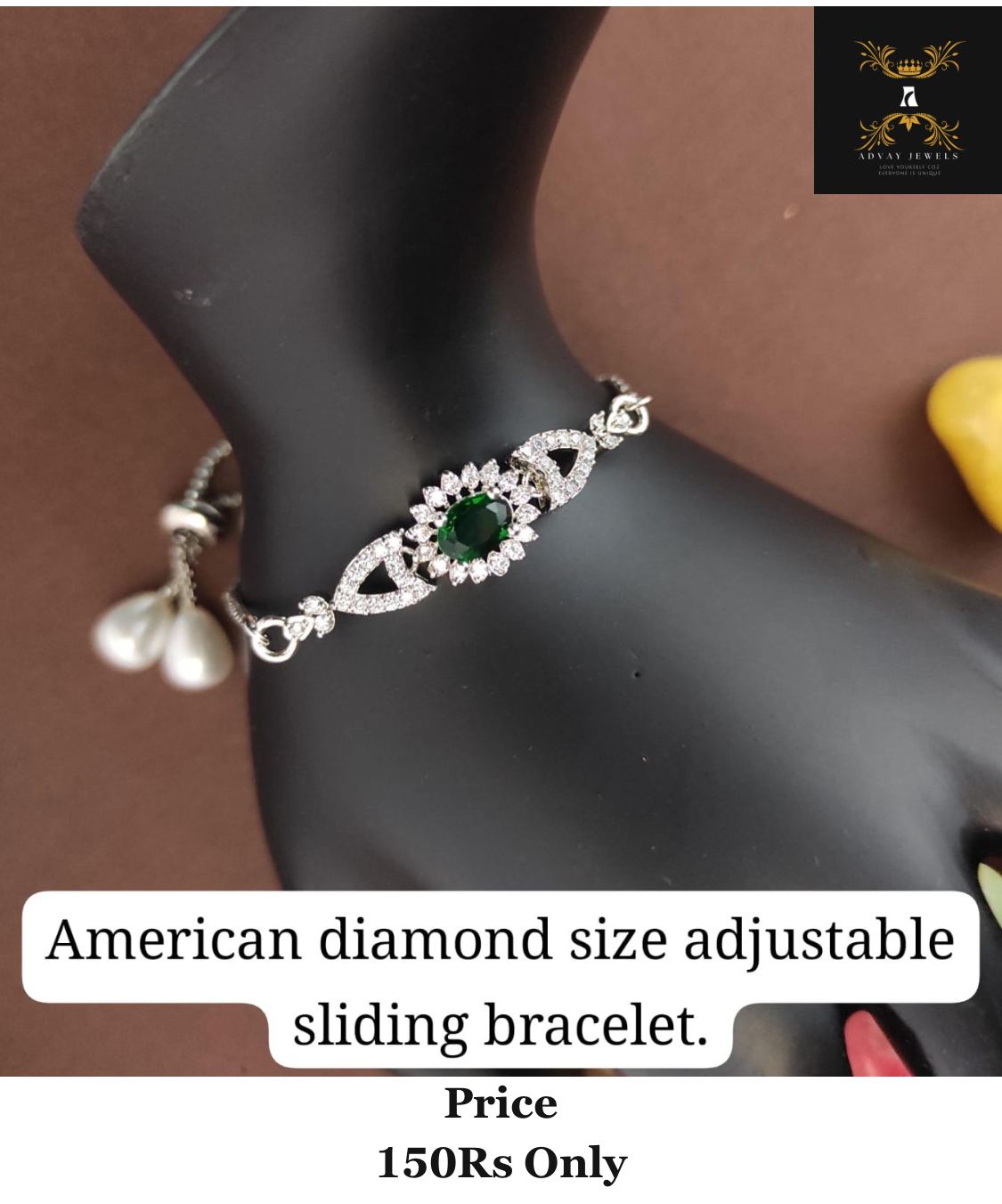 American Diamond Bracelet Size Adjustable - BR02