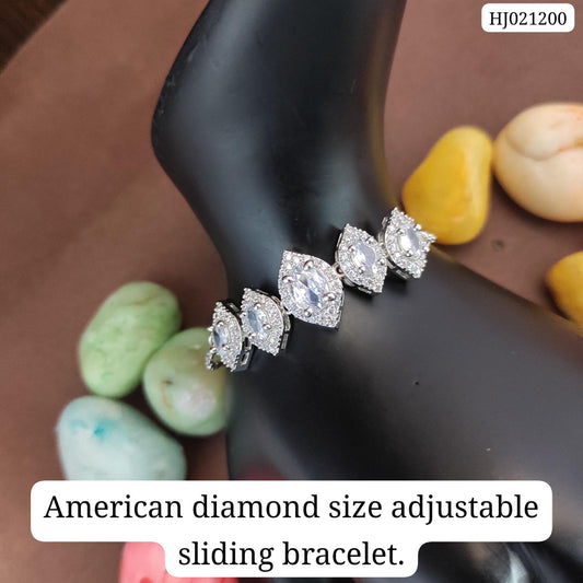 American Diamond Bracelet Size Adjustable - BR08